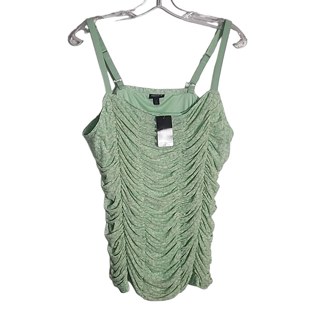 Torrid Hemlock Light Green Stretch Mesh Cami Tank, NWT